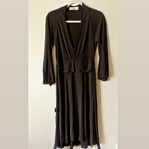 Yigal AgYigal Azrouel Black Midi Dress with Lace Waist Detail NWT Size 4